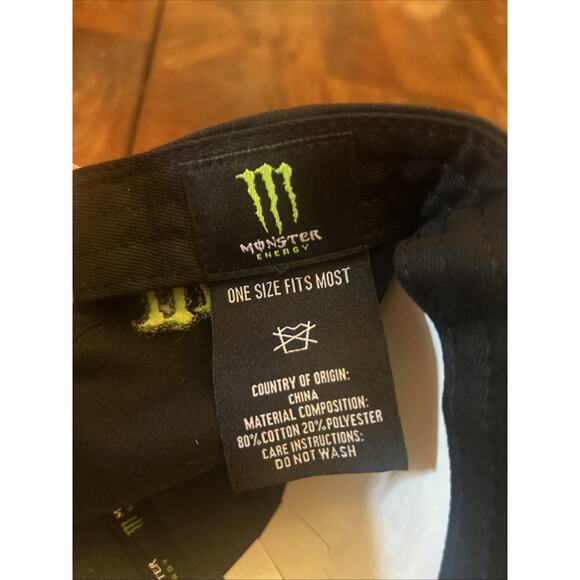 Monster Energy Hat Cap One Size Black Green Snapback Adjustable swag - Picture 4 of 4